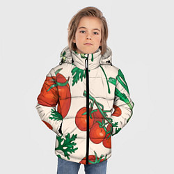 Куртка зимняя для мальчика Летние овощи, цвет: 3D-красный — фото 2