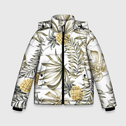 Куртка зимняя для мальчика Тропики хаки, цвет: 3D-черный
