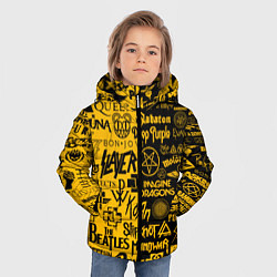 Куртка зимняя для мальчика ЛОГОТИПЫ РОК ГРУПП, цвет: 3D-черный — фото 2
