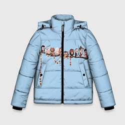 Куртка зимняя для мальчика Совы на ветке, цвет: 3D-светло-серый
