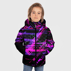 Куртка зимняя для мальчика Техно абстракция, цвет: 3D-черный — фото 2