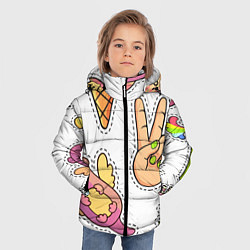 Куртка зимняя для мальчика Emoji, цвет: 3D-черный — фото 2