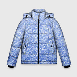 Зимняя куртка для мальчика Волны на голубом фоне