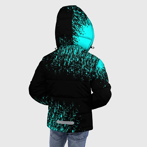 Зимняя куртка для мальчика Краска / 3D-Светло-серый – фото 4