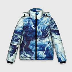 Куртка зимняя для мальчика Абстракция смешивание разводы, цвет: 3D-черный