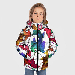 Куртка зимняя для мальчика Рыбки кои, цвет: 3D-красный — фото 2