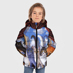 Куртка зимняя для мальчика Коты, цвет: 3D-черный — фото 2