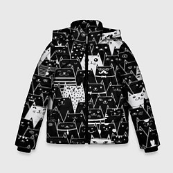 Куртка зимняя для мальчика КОТЫ BLACK, цвет: 3D-черный