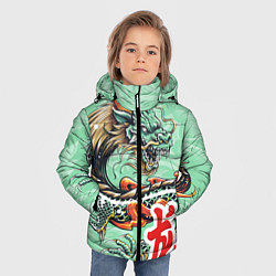 Куртка зимняя для мальчика Изумрудный дракон, цвет: 3D-черный — фото 2