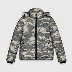 Куртка зимняя для мальчика Цифровой камуфляж, цвет: 3D-светло-серый