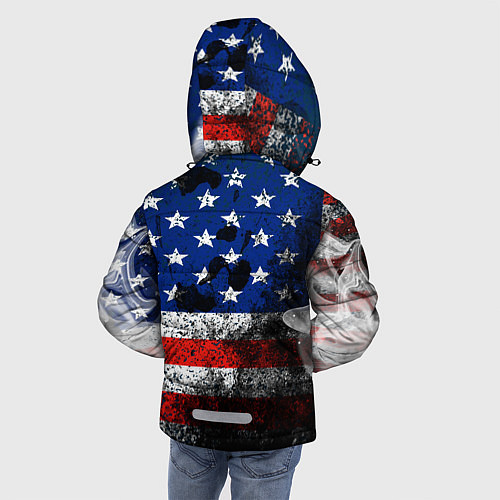 Зимняя куртка для мальчика США / 3D-Светло-серый – фото 4