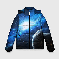 Куртка зимняя для мальчика Космос, цвет: 3D-черный