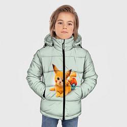 Куртка зимняя для мальчика Котенок покемон пикачу арт, цвет: 3D-черный — фото 2