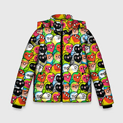 Куртка зимняя для мальчика Папуги, цвет: 3D-светло-серый