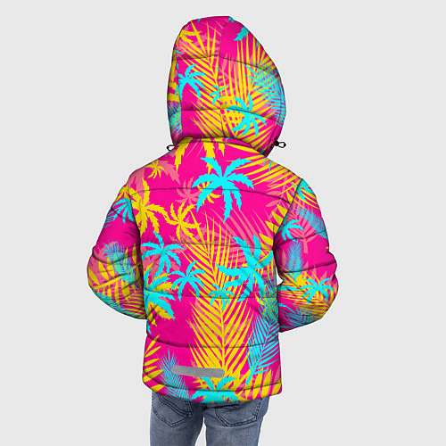 Зимняя куртка для мальчика НЕОНОВЫЕ ПАЛЬМЫ НЕОН NEON / 3D-Светло-серый – фото 4