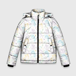 Куртка зимняя для мальчика Милые единороги, цвет: 3D-светло-серый