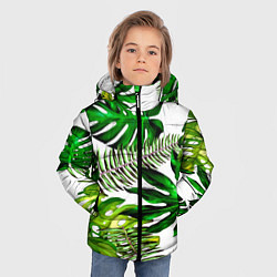 Куртка зимняя для мальчика ГАВАЙСКИЕ ЛИСТЬЯ, цвет: 3D-светло-серый — фото 2