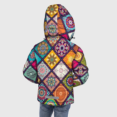 Зимняя куртка для мальчика Узоры мандалы / 3D-Светло-серый – фото 4