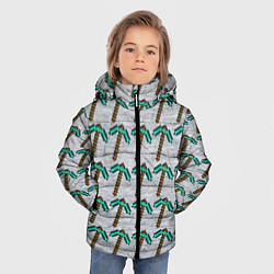 Куртка зимняя для мальчика Майнкрафт кирка, цвет: 3D-светло-серый — фото 2