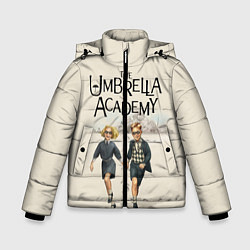 Куртка зимняя для мальчика The umbrella academy, цвет: 3D-черный