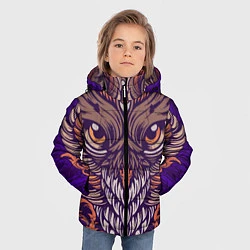 Куртка зимняя для мальчика Сова в Арт-Деко, цвет: 3D-черный — фото 2