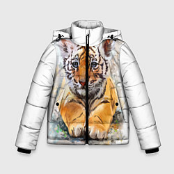 Куртка зимняя для мальчика Tiger Art, цвет: 3D-черный