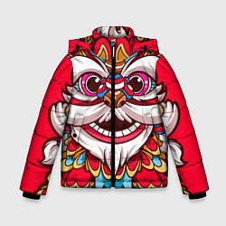 Куртка зимняя для мальчика Морда Азиатского Льва, цвет: 3D-черный