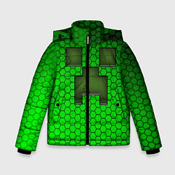 Куртка зимняя для мальчика Крипер из игры Minecraft, цвет: 3D-светло-серый