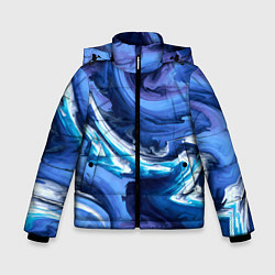 Куртка зимняя для мальчика Абстрактные волны, цвет: 3D-черный