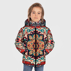 Куртка зимняя для мальчика Текстура ковра, цвет: 3D-черный — фото 2