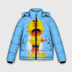 Куртка зимняя для мальчика Леон Салли Leon Sally, цвет: 3D-черный