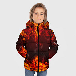 Куртка зимняя для мальчика Огонь, цвет: 3D-черный — фото 2