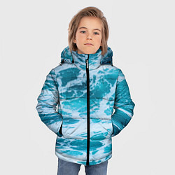 Куртка зимняя для мальчика Вода волны пена море, цвет: 3D-черный — фото 2