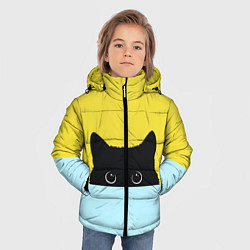 Куртка зимняя для мальчика Кот в засаде, цвет: 3D-светло-серый — фото 2