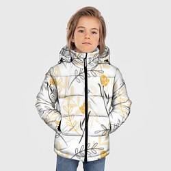 Куртка зимняя для мальчика Рисованные Цветы, цвет: 3D-светло-серый — фото 2