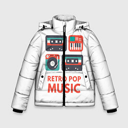 Куртка зимняя для мальчика Ретро музыка - Ностальгия, цвет: 3D-черный