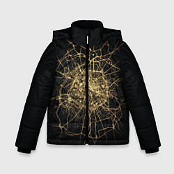 Куртка зимняя для мальчика Ночная карта Парижа, цвет: 3D-черный