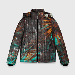 Куртка зимняя для мальчика Palm glitch art, цвет: 3D-красный