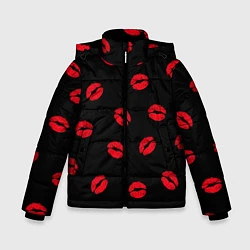 Куртка зимняя для мальчика Поцелуи, цвет: 3D-светло-серый