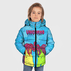 Куртка зимняя для мальчика Colored unicorns, цвет: 3D-черный — фото 2