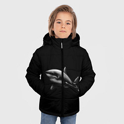 Куртка зимняя для мальчика Акула, цвет: 3D-черный — фото 2