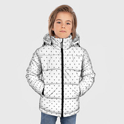 Куртка зимняя для мальчика Сердечки черные на белом, цвет: 3D-черный — фото 2