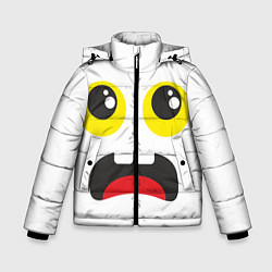 Куртка зимняя для мальчика Испуганное лицо, цвет: 3D-черный
