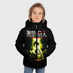 Куртка зимняя для мальчика Атака на титанов, цвет: 3D-красный — фото 2