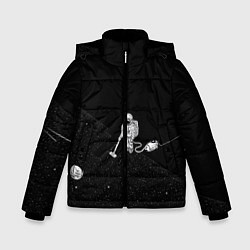 Куртка зимняя для мальчика Космический клининг, цвет: 3D-черный