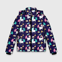 Куртка зимняя для мальчика Unicorn pattern, цвет: 3D-красный