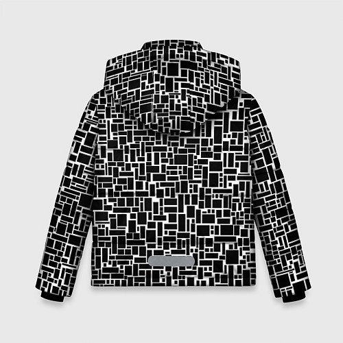 Зимняя куртка для мальчика Геометрия ЧБ Black & white / 3D-Красный – фото 2