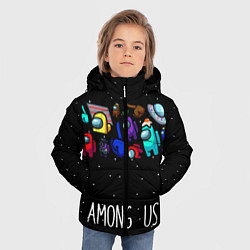 Куртка зимняя для мальчика Among Us Звёзды, цвет: 3D-светло-серый — фото 2