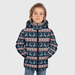 Куртка зимняя для мальчика Новогодняя с оленями, цвет: 3D-светло-серый — фото 2