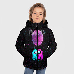 Куртка зимняя для мальчика Among Us Love, цвет: 3D-светло-серый — фото 2